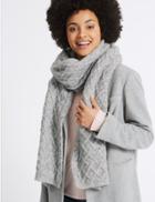 Marks & Spencer Cross Knit Scarf Grey