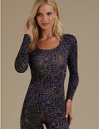 Marks & Spencer Heatgen&trade; Thermal Long Sleeve Contour Print Top Black Mix