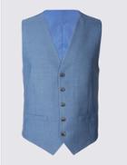 Marks & Spencer Blue Textured Tailored Fit Waistcoat Blue
