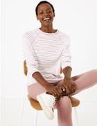 Marks & Spencer Striped Straight Fit Top Lilac Mix
