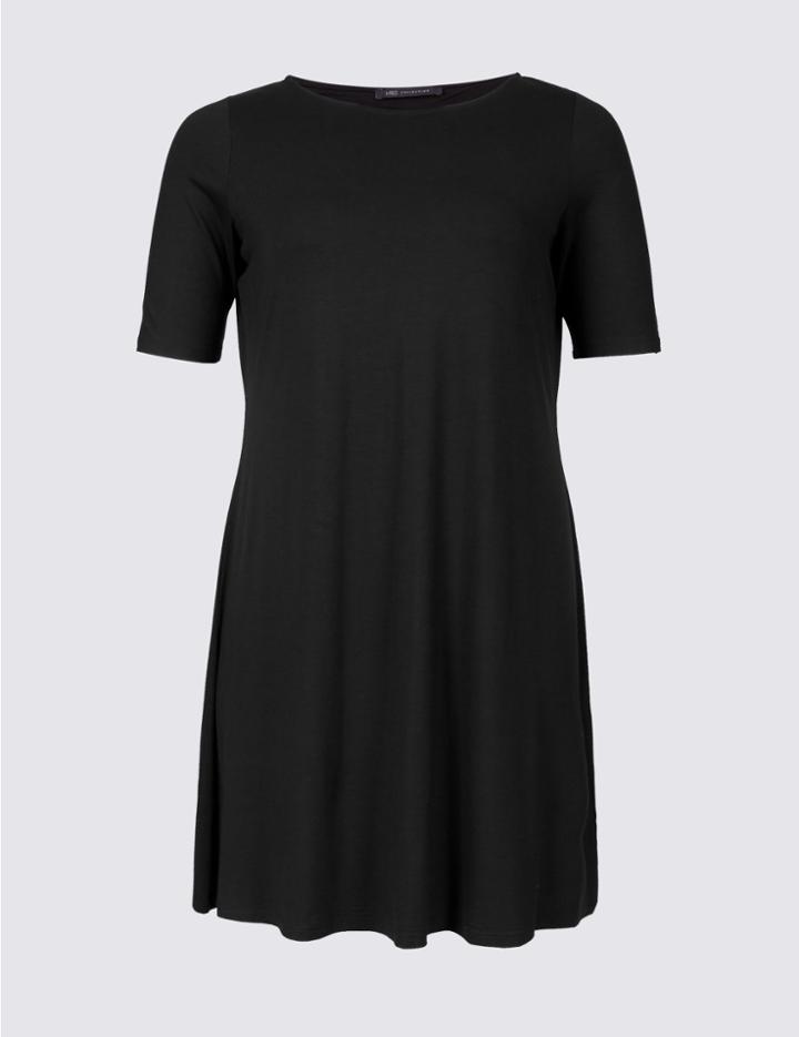 Marks & Spencer Curve Short Sleeve Swing Dress Black