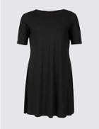 Marks & Spencer Curve Short Sleeve Swing Dress Black