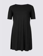 Marks & Spencer Curve Short Sleeve Swing Dress Black