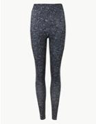 Marks & Spencer Quick Dry Printed Leggings Grey Mix