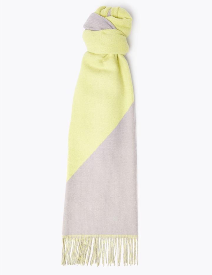 Marks & Spencer Colour Block Scarf Yellow