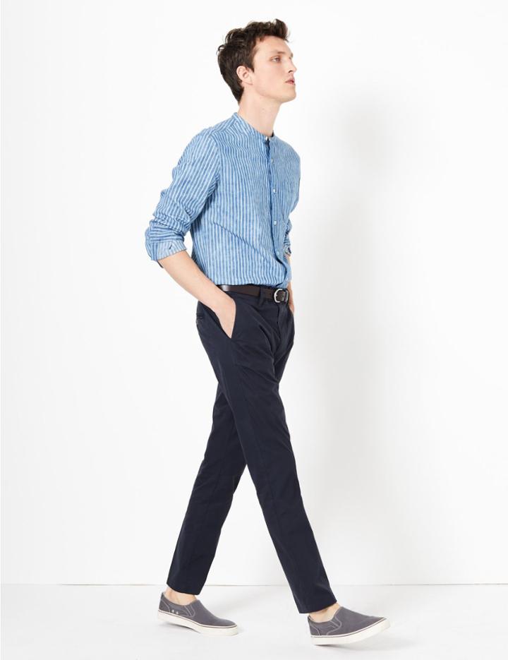 Marks & Spencer Super Light Weight Slim Fit Chinos Navy
