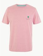 Marks & Spencer Cotton Long Beach California Slogan T-shirt Pink