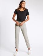 Marks & Spencer Patch Pocket Tapered Leg Trousers Light Grey