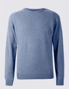 Marks & Spencer Pure Lambswool Jumper Light Blue Mix