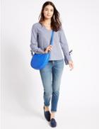 Marks & Spencer Faux Leather Across Body Bag Cobalt