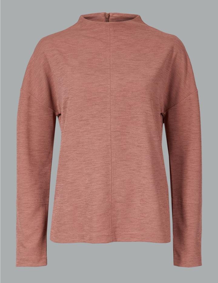 Marks & Spencer High Neck Long Sleeve T-shirt Bronze