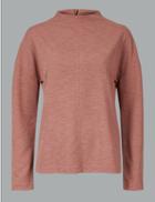 Marks & Spencer High Neck Long Sleeve T-shirt Bronze