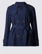 Marks & Spencer Petite Belted Trench With Stormwear&trade; Navy