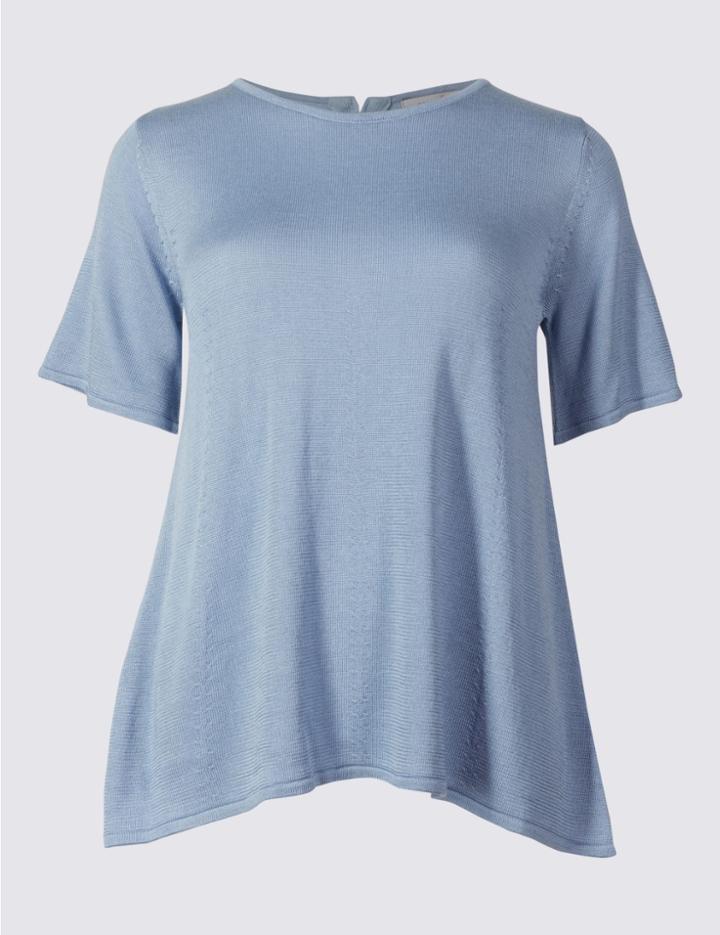 Marks & Spencer Stitch Slouchy Short Sleeve Jumper Soft Pink