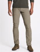 Marks & Spencer Slim Fit Pure Cotton Corduroy Trousers Stone