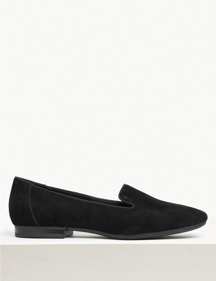 Marks & Spencer Suede & Patent Leather Pumps Black