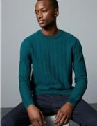Marks & Spencer Supima&reg; Cotton Rich Laddered Jumper Dark Teal