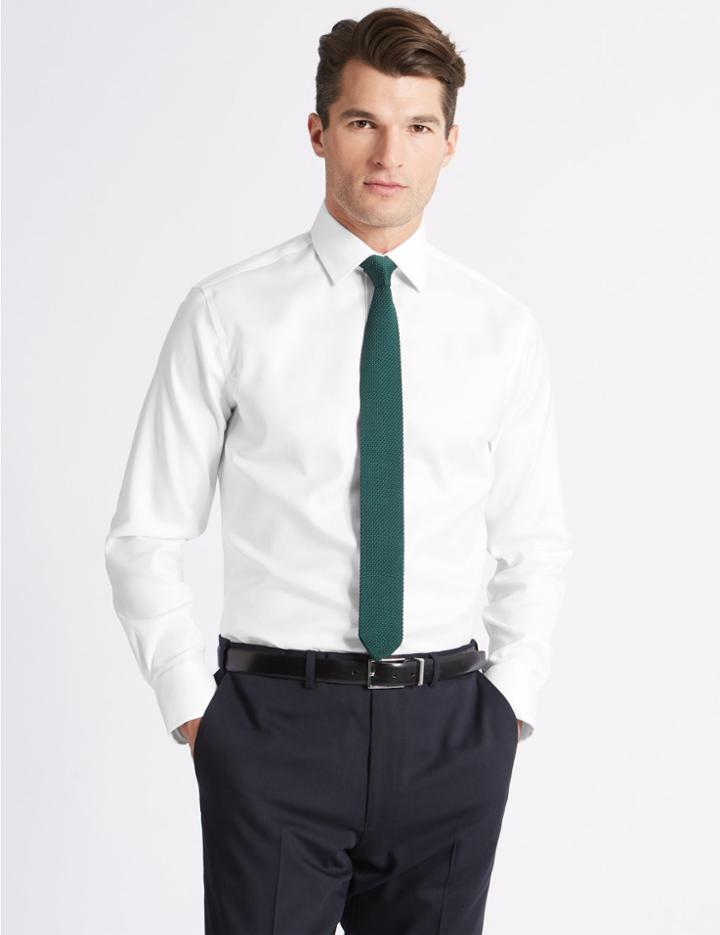 Marks & Spencer Tailored Fit Classic Collar Single Cuff Shirt White