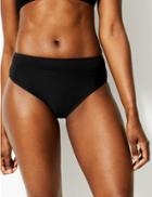 Marks & Spencer Ribbed High Leg Bikini Bottoms Black