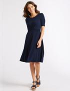 Marks & Spencer Twisted Detail Short Sleeve Swing Dress Indigo