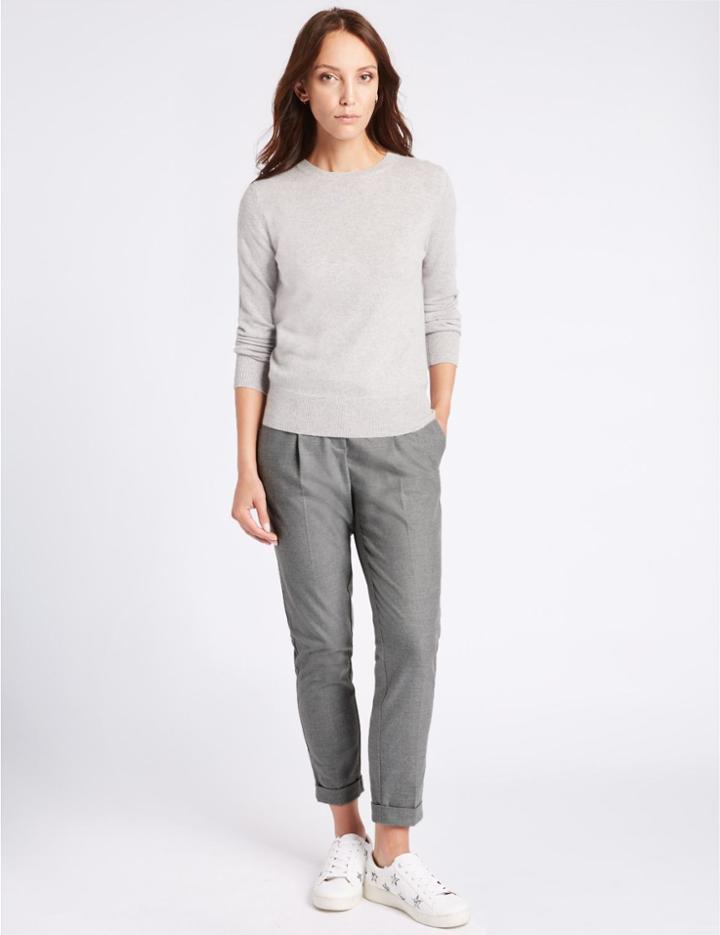 Marks & Spencer Tapered Leg Trousers Grey