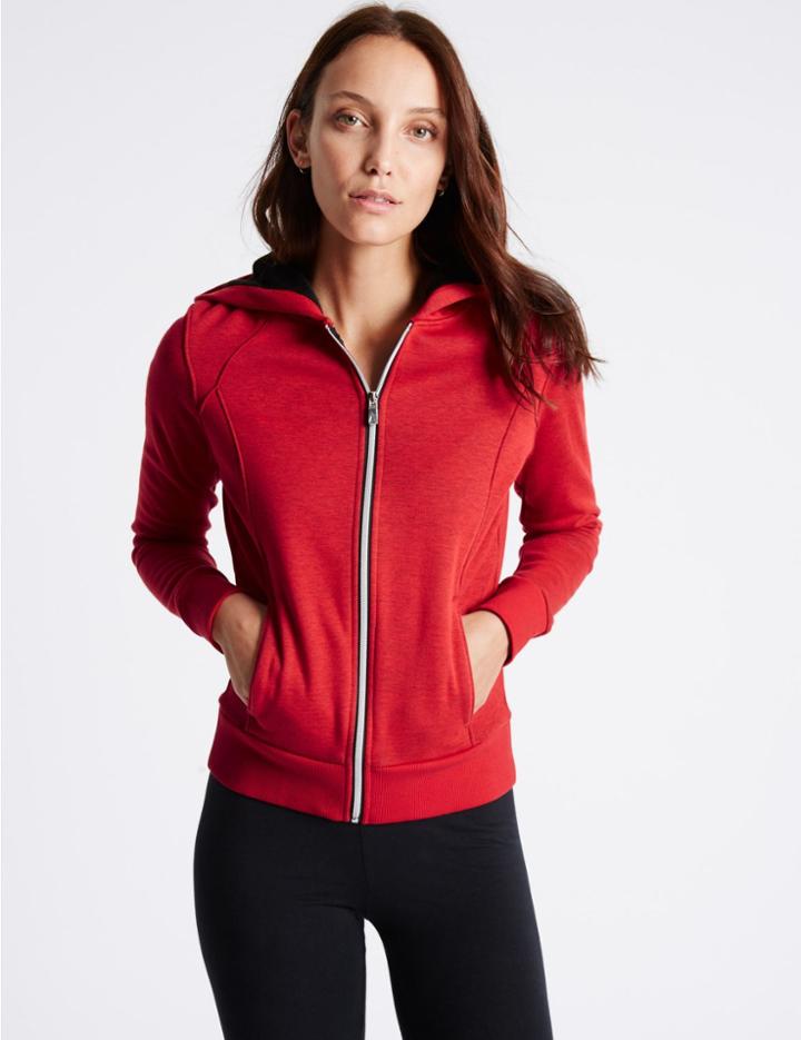 Marks & Spencer Cotton Blend Long Sleeve Sweatshirt Red