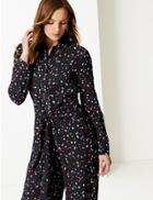 Marks & Spencer Printed Long Sleeve Jumpsuit Navy Mix