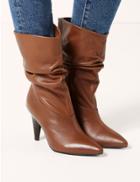Marks & Spencer Leather Smart Point Slouch Boots Tan