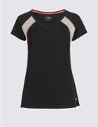 Marks & Spencer Cotton Rich Colour Block T-shirt Black Mix