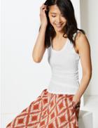 Marks & Spencer Textured Fitted Vest Top Soft White