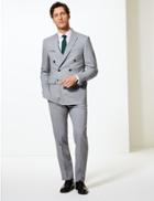 Marks & Spencer Grey Textured Regular Fit Wool Jacket Grey