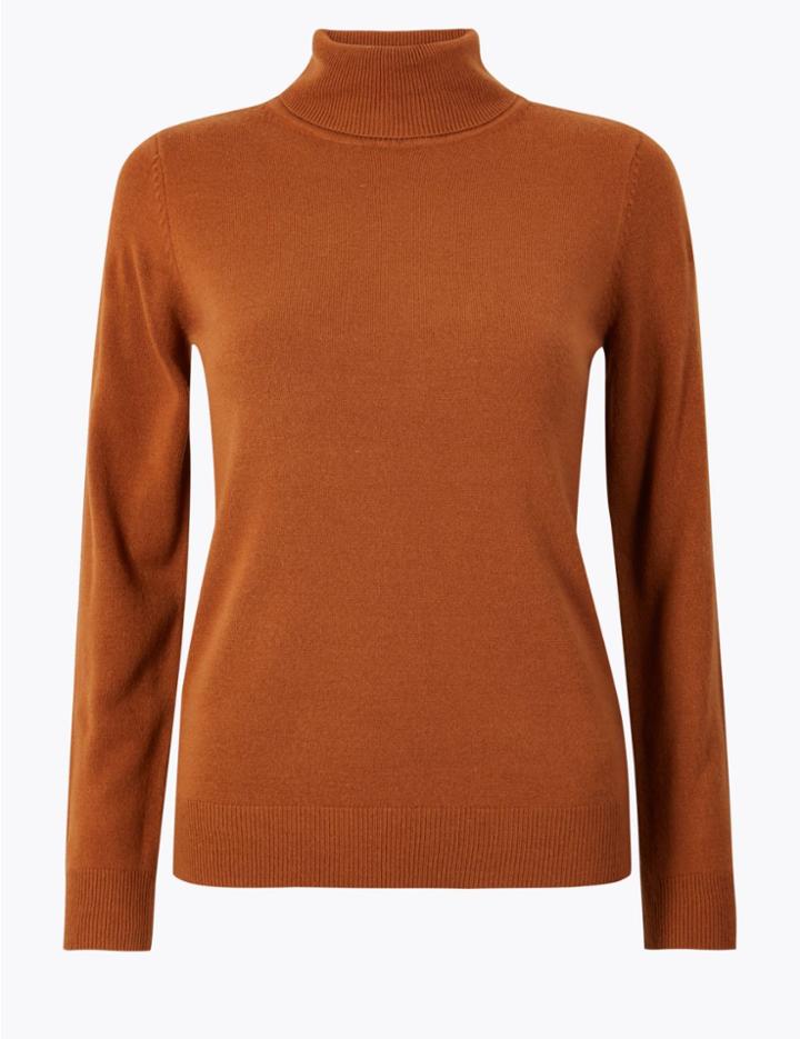 Marks & Spencer Roll Neck Jumper Tan