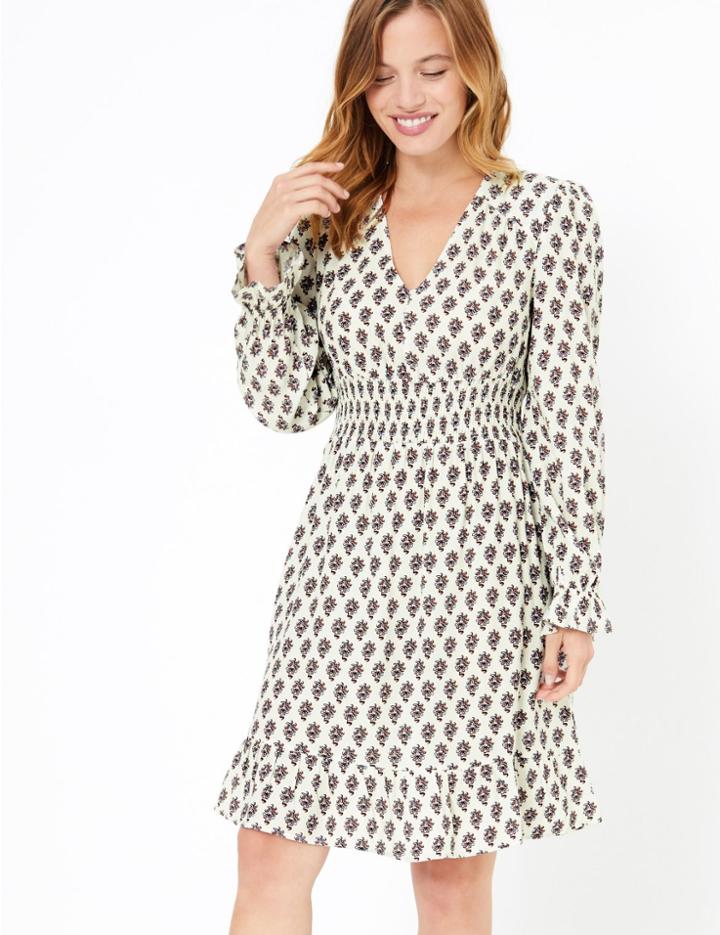 Marks & Spencer Petite Frill Detail Waisted Dress