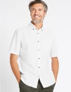 Marks & Spencer Pure Cotton Checked Shirt With Pocket White