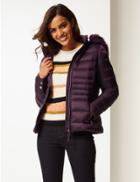 Marks & Spencer Padded Down & Feather Jacket With Stormwear&trade; Deep Purple