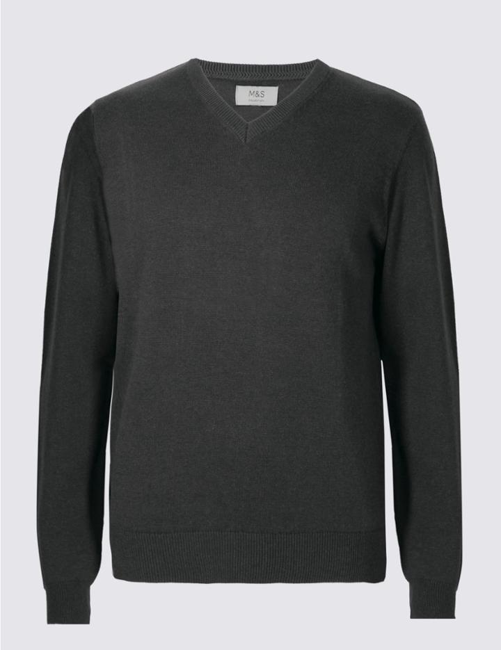 Marks & Spencer Pure Cotton Jumper Grey
