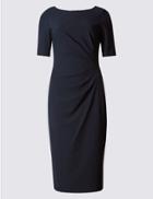 Marks & Spencer Drape Waist Shift Dress Navy