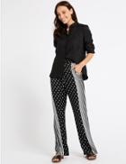 Marks & Spencer Spotted Wide Leg Trousers Black