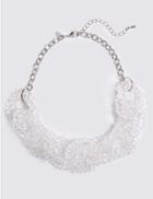 Marks & Spencer Glass Chain Collar Necklace Silver Mix