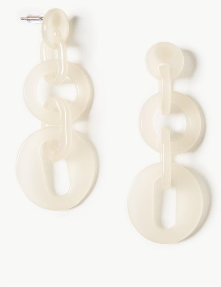 Marks & Spencer Resin Links Drop Earrings Cream