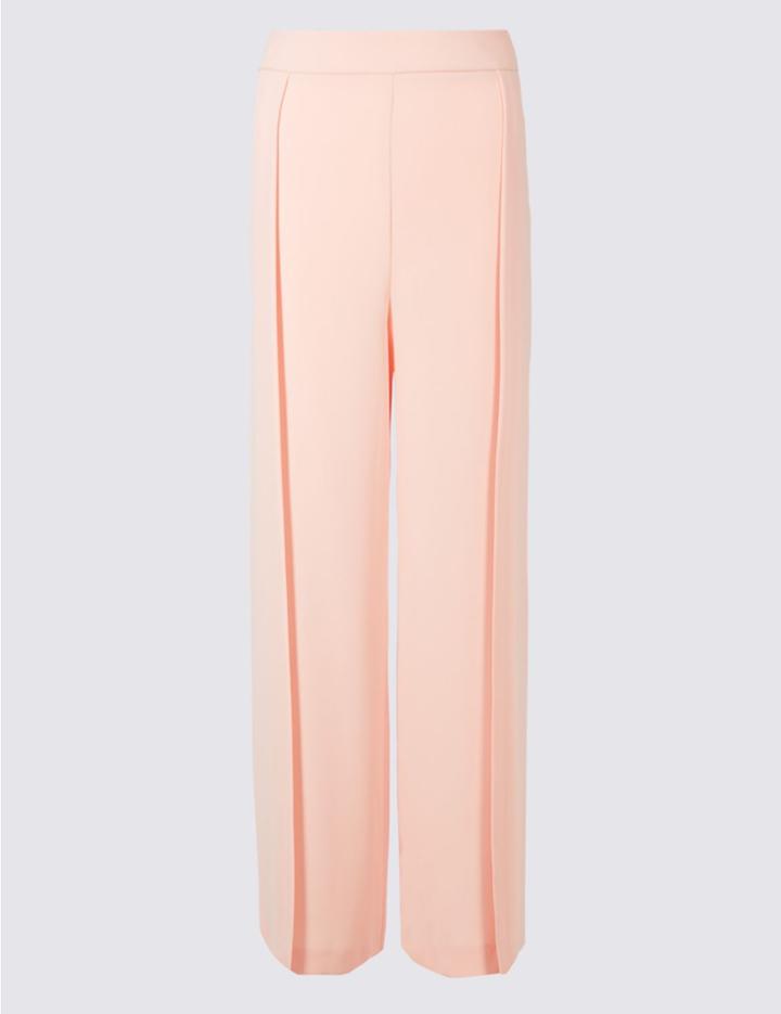 Marks & Spencer Side Split Wide Leg Trousers Soft Pink