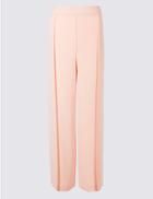 Marks & Spencer Side Split Wide Leg Trousers Soft Pink
