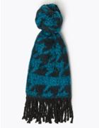 Marks & Spencer Boucle Dogtooth Print Scarf Teal