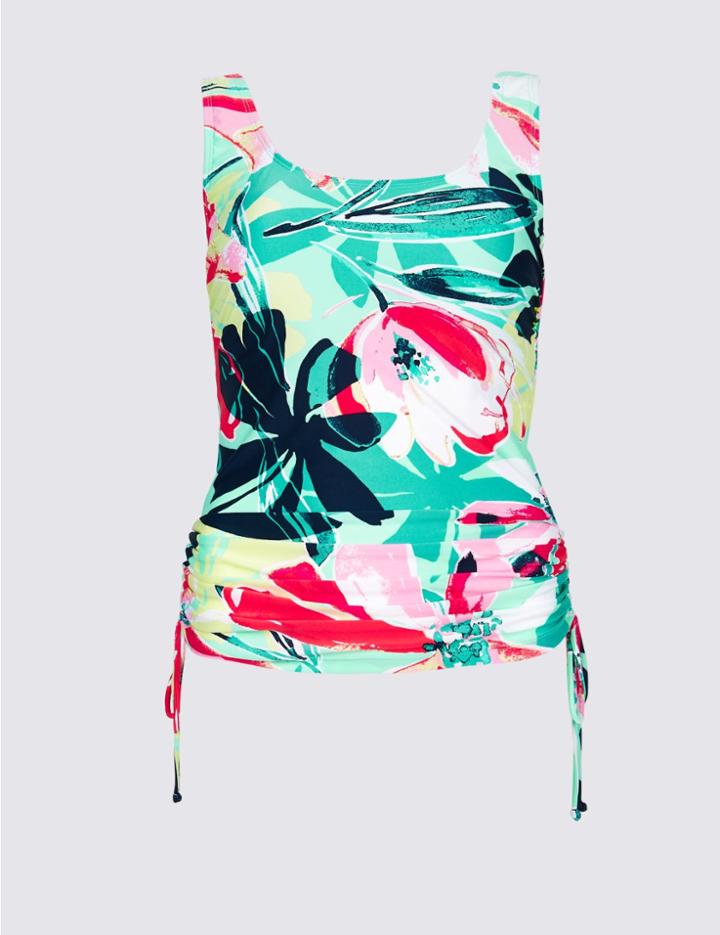 Marks & Spencer Printed Tankini Top Blue Mix