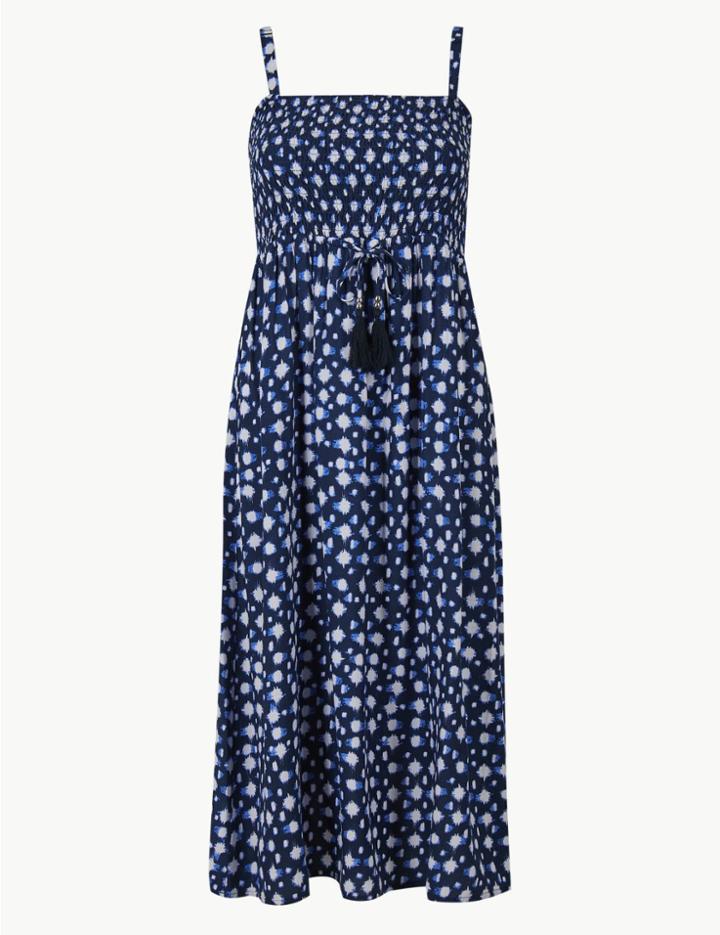 Marks & Spencer Strappy Beach Slip Dress Navy Mix
