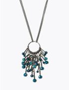Marks & Spencer Waterfall Bead Pendant Necklace Blue Mix