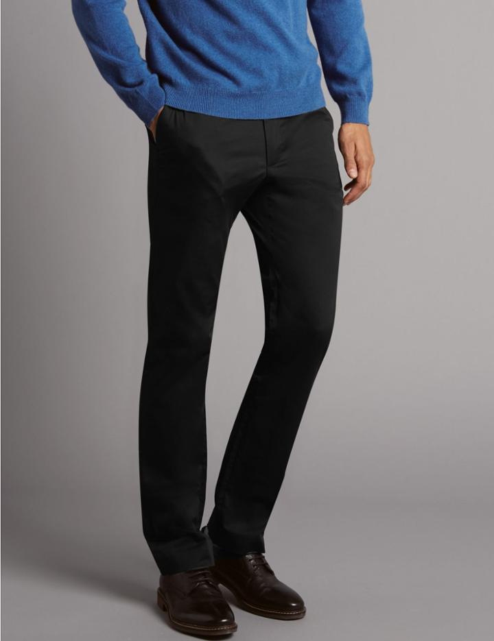 Marks & Spencer Slim Fit Sateen Rich Chinos Black