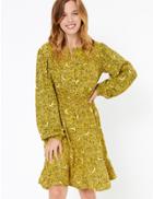 Marks & Spencer Petite Floral Mini Waisted Dress Yellow Mix