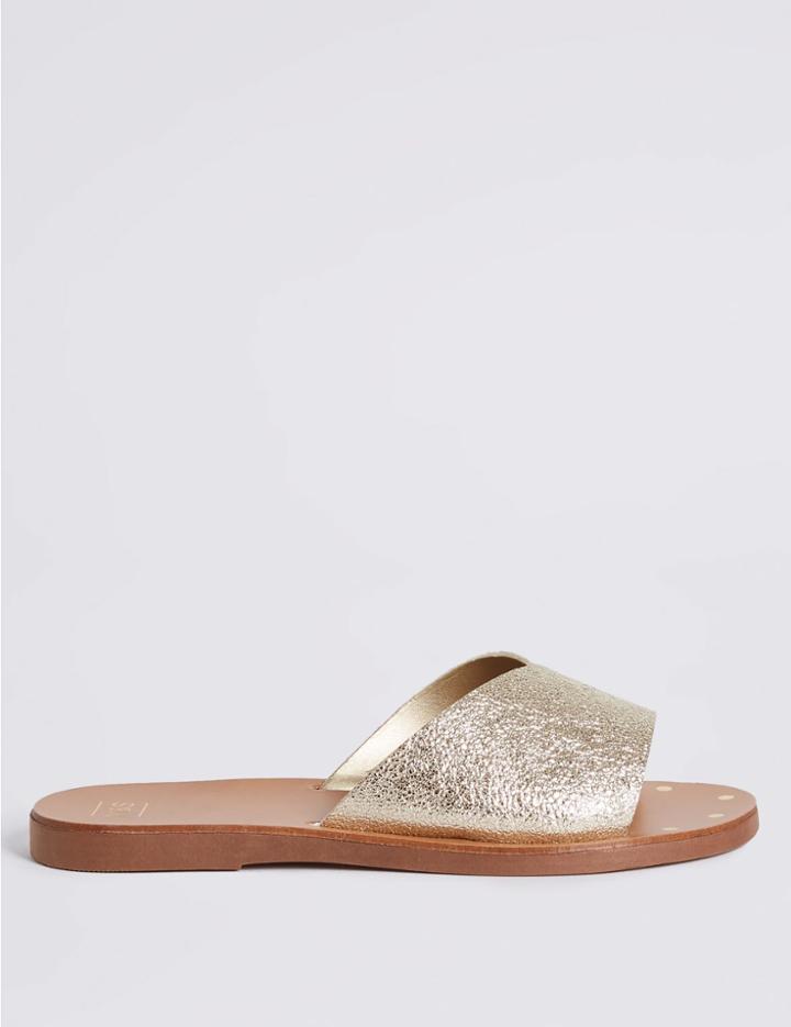 Marks & Spencer Sparkly Mule Sandals Metallic