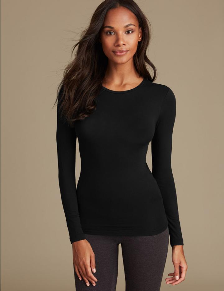 Marks & Spencer Heatgen&trade; Thermal Long Sleeve Crew Neck Top Black